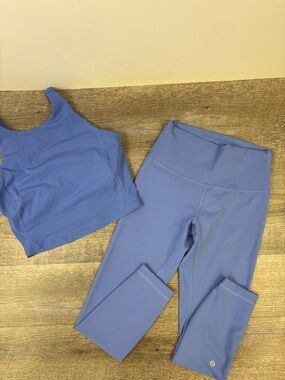 Lululemon Periwinkle Blue Matching Set Align Leggings + Longline Sports Bra  6